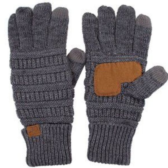 C.C 3pc Metallic Knit Beanie Gloves Scarves Set